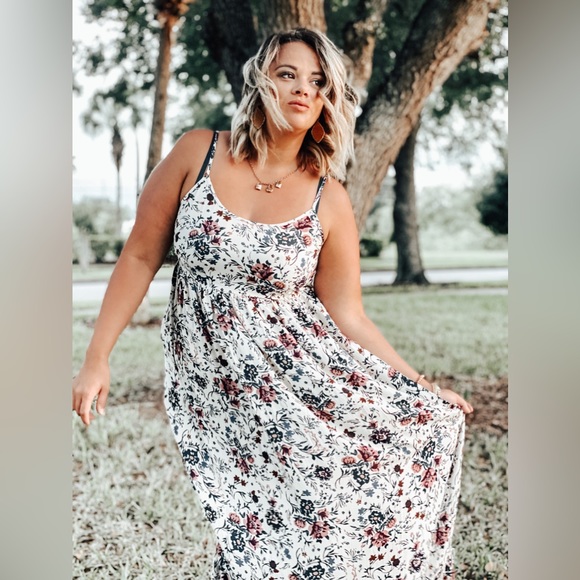 Floral Scoop Neck Maxi Dress - Picture 1 of 2